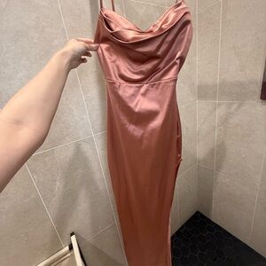 Elegant Pink Satin Dress